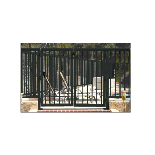 CRL 2PG3642BL Matte Black 36" 200 Series Aluminum Railing System Gate With Picket for 1/4" to 3/8" Glass