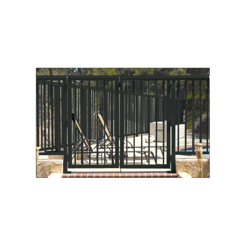 CRL 3PG3642BL Matte Black 36" 300 Series Aluminum Railing System Gate With Picket for 1/4" to 3/8" Glass