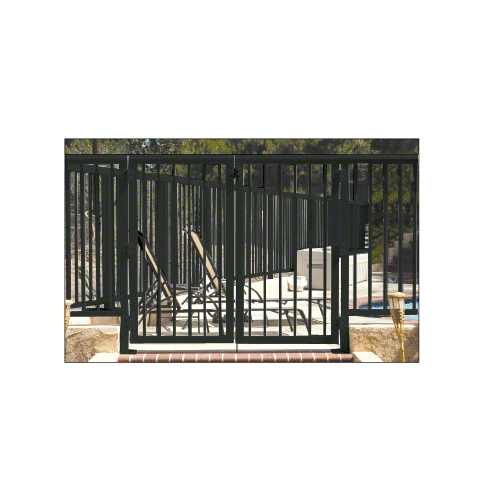 CRL 35PG3642BL Matte Black 36" 350 Series Aluminum Railing System Gate With Picket for 1/4" to 3/8" Glass