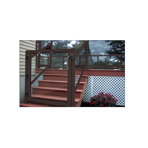 Matte Bronze 36" 350 Series Aluminum Railing System Gate for 1/4" to 3/8" Glass