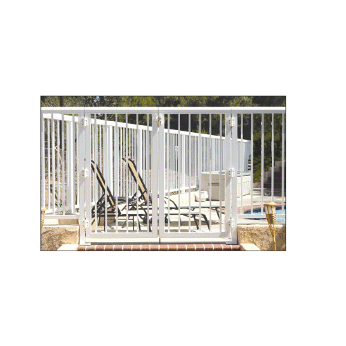 CRL 2PG3642W Sky White 36" 200 Series Aluminum Railing System Gate With Picket for 1/4" to 3/8" Glass