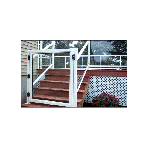 CRL 3GG3642W Sky White 36" 300 Series Aluminum Railing System Gate for 1/4" to 3/8" Glass