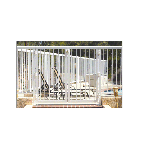 Sky White 36" 300 Series Aluminum Railing System Gate With Picket for 1/4" to 3/8" Glass