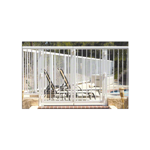 Sky White 36" 350 Series Aluminum Railing System Gate With Picket for 1/4" to 3/8" Glass