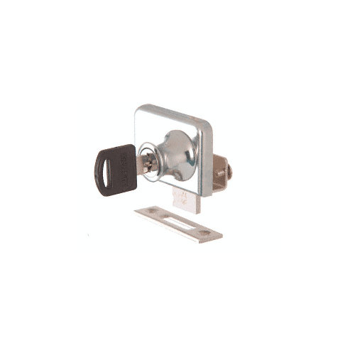 Brushed Nickel Clamp-On Lock for 1/4" Double Glass Door