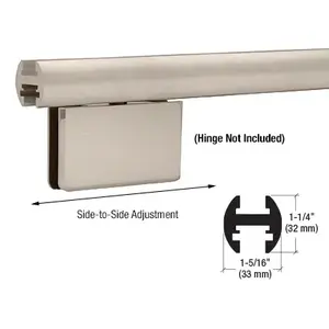 CRL EHK98BN Brushed Nickel 95" EZ-Adjust Shower Door Header Kit, Hinge Not Included