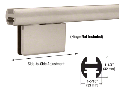 CRL EHK98BN Brushed Nickel 95" EZ-Adjust Shower Door Header Kit, Hinge Not Included