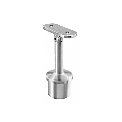 Brushed Stainless Post Mounted Adjustable Flat Saddle Hand Rail Supports