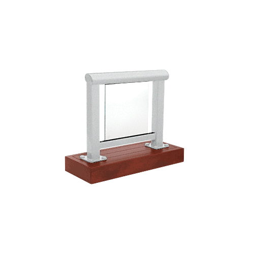 Metallic Silver 350 Series Aluminum Glass Railing System Small Showroom Display
