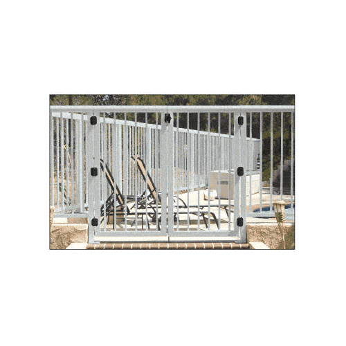 CRL 35PG3642S Silver Metallic 36" 350 Series Aluminum Railing System Gate With Picket for 1/4" to 3/8" Glass
