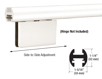 CRL EHK98W White 95" EZ-Adjust Shower Door Header Kit, Hinge Not Included