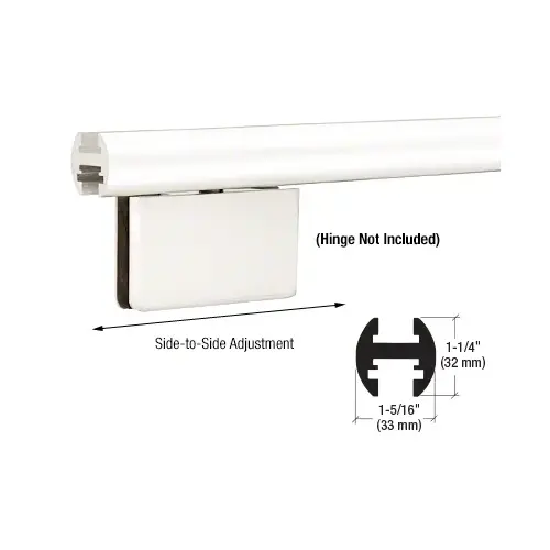 CRL EHK98W White 95" EZ-Adjust Shower Door Header Kit, Hinge Not Included