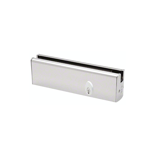 CRL DR2SPS12PL Polished Stainless 1/2" Glass Low Profile Square Door Rail With Lock - 8" Patch