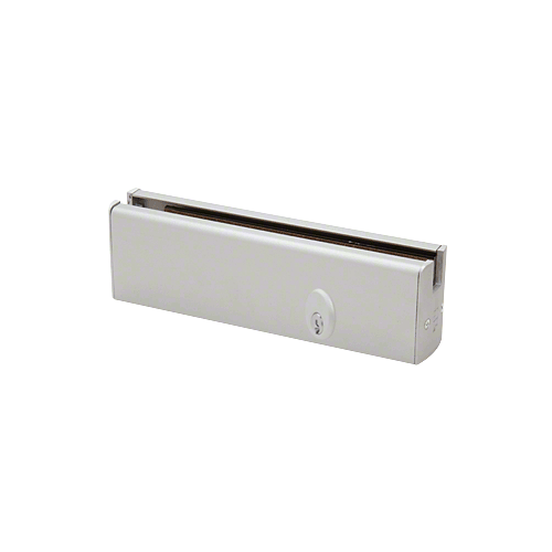 CRL DR2SSA12PL Satin Anodized 1/2" Glass Low Profile Square Door Rail With Lock - 8" Patch