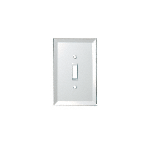 White Toggle Switch Back Painted Glass Cover Plate
