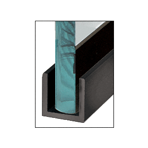 Black Powder Coat Wet Glaze 1" Deep U-Channel 240" Stock Length
