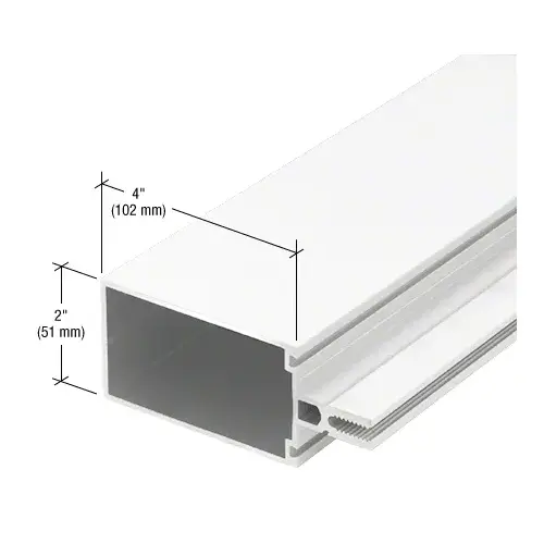 4" Vertical/Horizontal Mullion for Shear Block Assembly, White KYNAR Paint - 24'-2" Stock Length