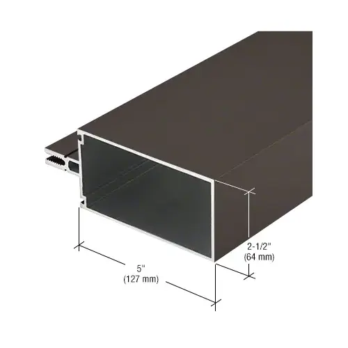 5" Vertical/Horizontal Mullion for 1" Glazing, Dark Bronze/Black Anodized Class 1 - 24'-2" Stock Length