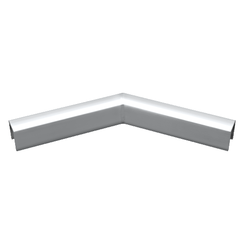 Polished Stainless 11 Gauge 135 Degree Horizontal Corner for 3/4" Glass Crisp Corner Low Profile Cap Rail