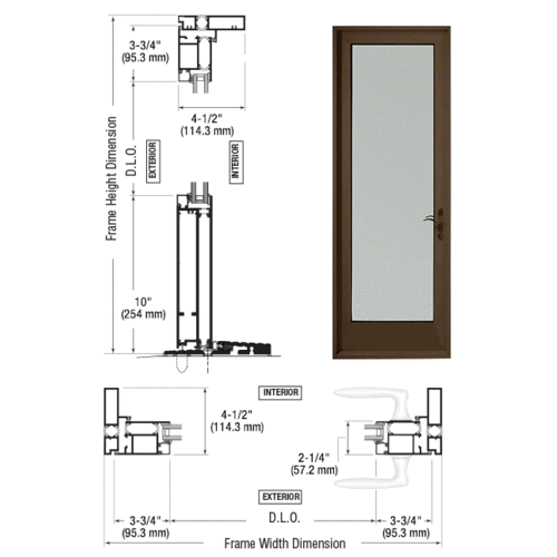 Class I Bronze Black Anodized Series 925 Single Patio Door Hinge Right Swing Out