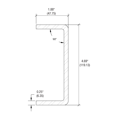 CRL-U.S. Aluminum XLBR25 StormWall XL .25 Steel Reinforcement Channel 4 ...