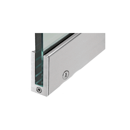 CRL SP64BS12SR Brushed Stainless RH 2-1/2" Tall Slender Profile Door Rail With Lock 35-3/4" (908 mm) Standard Length