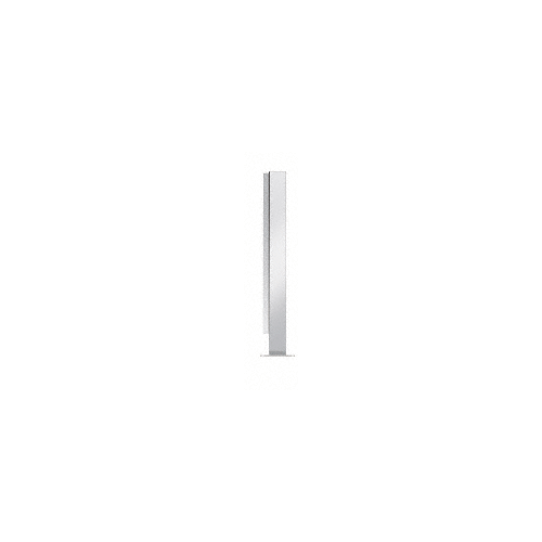 Polished Stainless 18" High 1" Square PP47 Mini Plaza Series Partition End Post With U-Channel