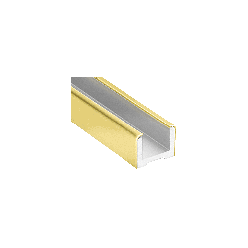 Polished Brass Wet Glaze U-Channel for 1/2" (12 mm) Glass 120"