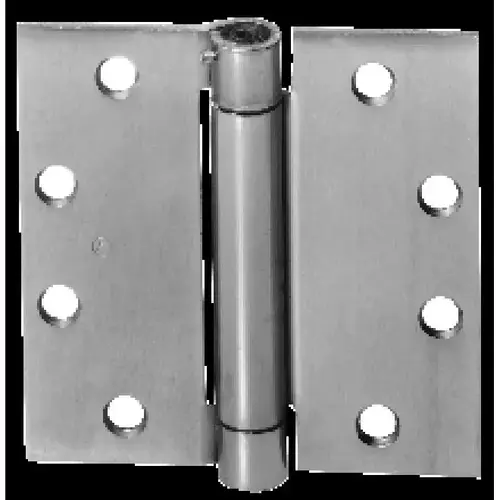 4-1/2" x 4-1/2" Square Corner Steel Single Acting Standard Weight Full Mortise Spring Hinge # 156023 Satin Chrome Finish