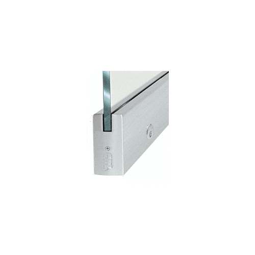 Dry Glazed Frameless Glass 6'-0" P-Style Brushed Stainless Double Door Complete Entrance Kit - with Lock