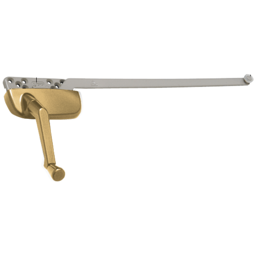 Gold Left Hand Ellipse Style Casement Operator with 13-1/2" Single Arm