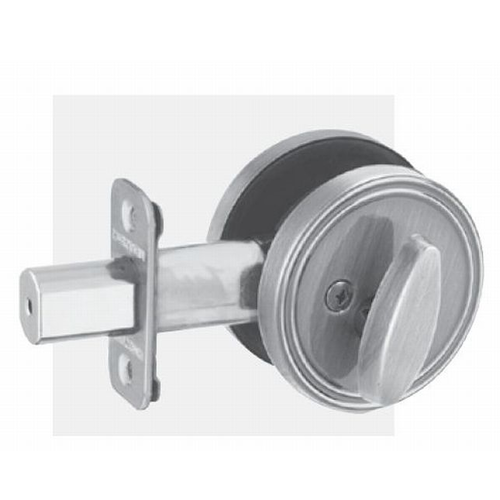 One Sided Deadbolt With Plate Bright Brass Finish with Adjustable Latch and Radius Strike