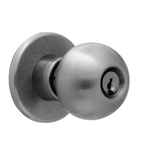 W Series Passage Hana Knob Lock with 30206 Latch 30148 Strike Satin Chrome Finish