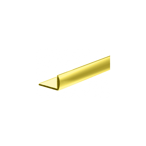 Brite Gold Anodized 1/2" Aluminum Rounded Face Angle Extrusion 144" Stock Length