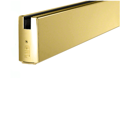 Polished Brass 4" x 120" Length Square Sidelite Rails for 3/4" Glass
