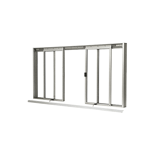 Satin Anodized DW Series Four Panel Manual Deluxe Sliding Service Window OXXO without Screen