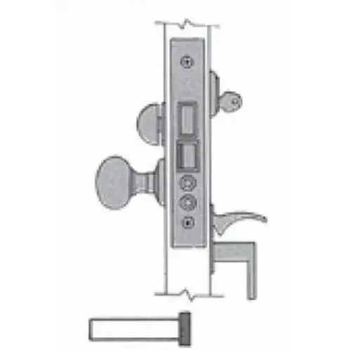 Estate Mortise Lock Body With Strike Satin Brass & Black