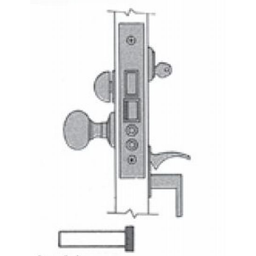 Estate Mortise Lock Body With Strike Satin Brass & Black