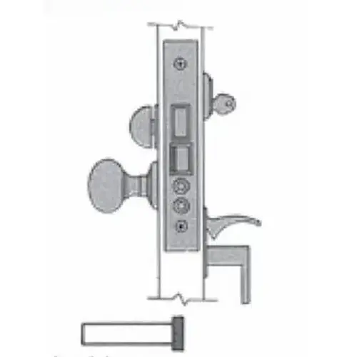 Right Hand Emergency Egress Entry Handleset by Knob 2-3/4" Backset Mortise Lock Body Lifetime Bright Nickel Finish