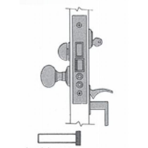 Right Hand Emergency Egress Entry Handleset by Knob 2-3/4" Backset Mortise Lock Body Lifetime Satin Nickel Finish