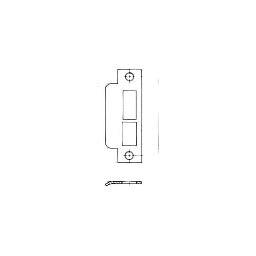 Right Hand 1-7/8" Extended Lip ASA Strike For 2-3/4" Backset Deadbolt Only Lifetime Brass Finish