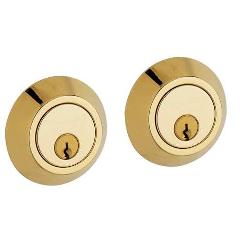 Contemporary 2-1/8" Double Cylinder Deadbolt Unlacquered Brass Finish