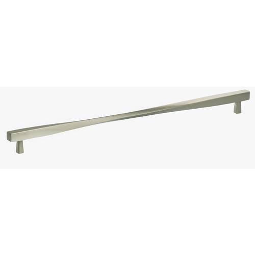 16-1/2" Center to Center Modern Twisted Cabinet Pull Satin Nickel Finish