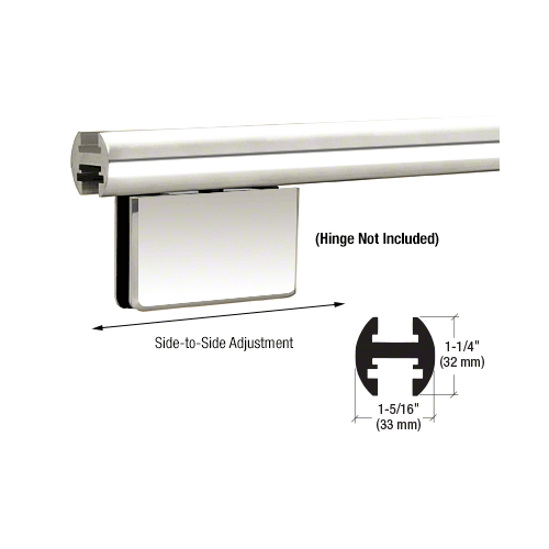 Polished Nickel 95" EZ-Adjust Shower Door Header Kit, Hinge Not Included