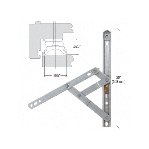20" 4-Bar Heavy-Duty Stainless Steel Project-Out Hinge
