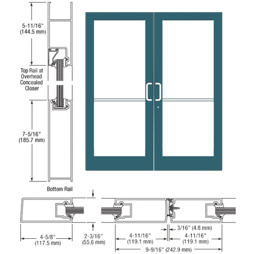 CRL-U.S. Aluminum SF42471 Custom KYNAR Paint IG500 Series Custom Pair ...