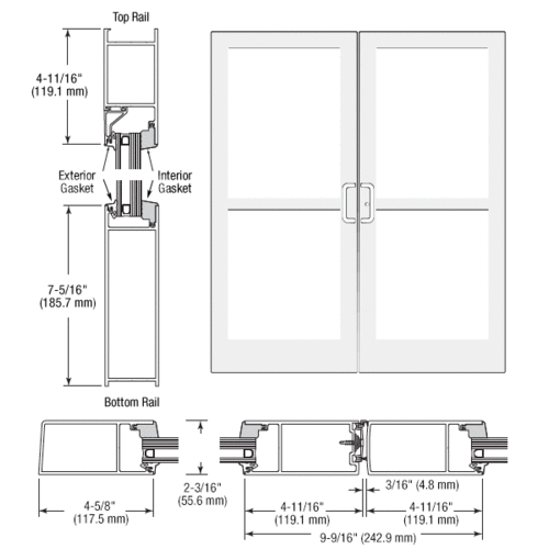 CRL-U.S. Aluminum SZ62852 White KYNAR Paint IG600 Series Custom Pair ...