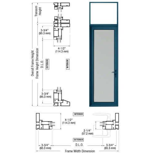 CRL-U.S. Aluminum TND91571R0 Custom KYNAR Paint Series 900 Terrace Door Transom Hinge Right Swing Out