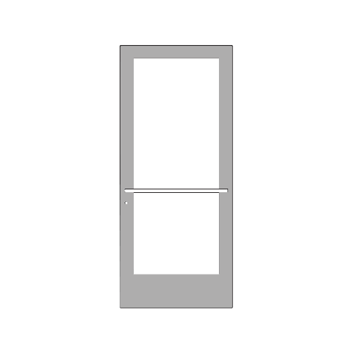 Clear Anodized 400 Series Medium Stile Active Leaf of Pair 3'0 x 7'0 Center Hung for OHCC w/Standard Push Bars Complete Door Std. Lock & 9-1/2" Bottom Rail