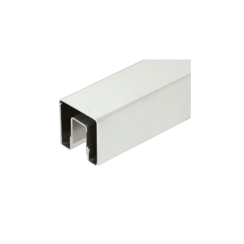 Brushed Stainless 2" Square Premium Cap Rail for 3/4" Glass - 120"